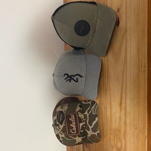 Cabela's Men's Hat Trio - Olive, Gray, Camouflage